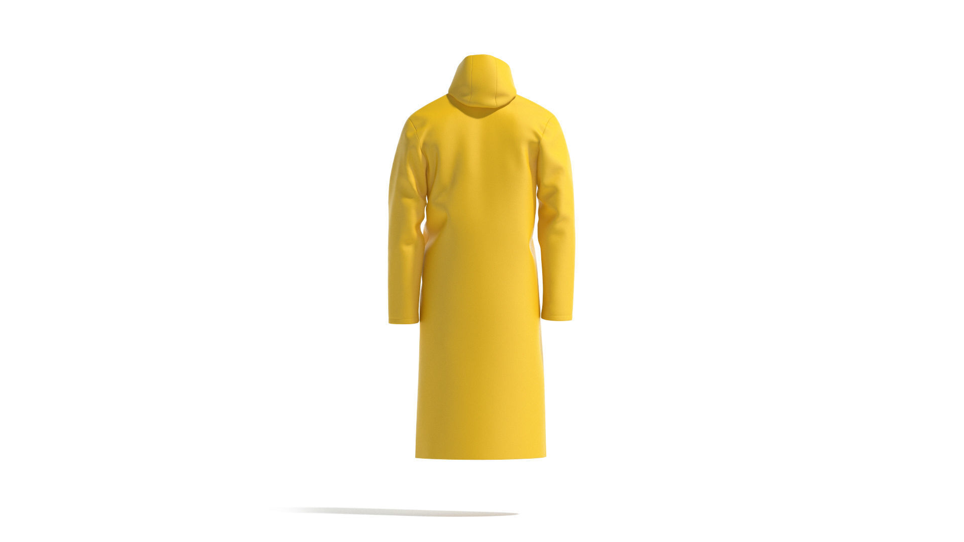 Yellow Rain Coat - waterproof raincoat jacket Low-poly 3D model_1