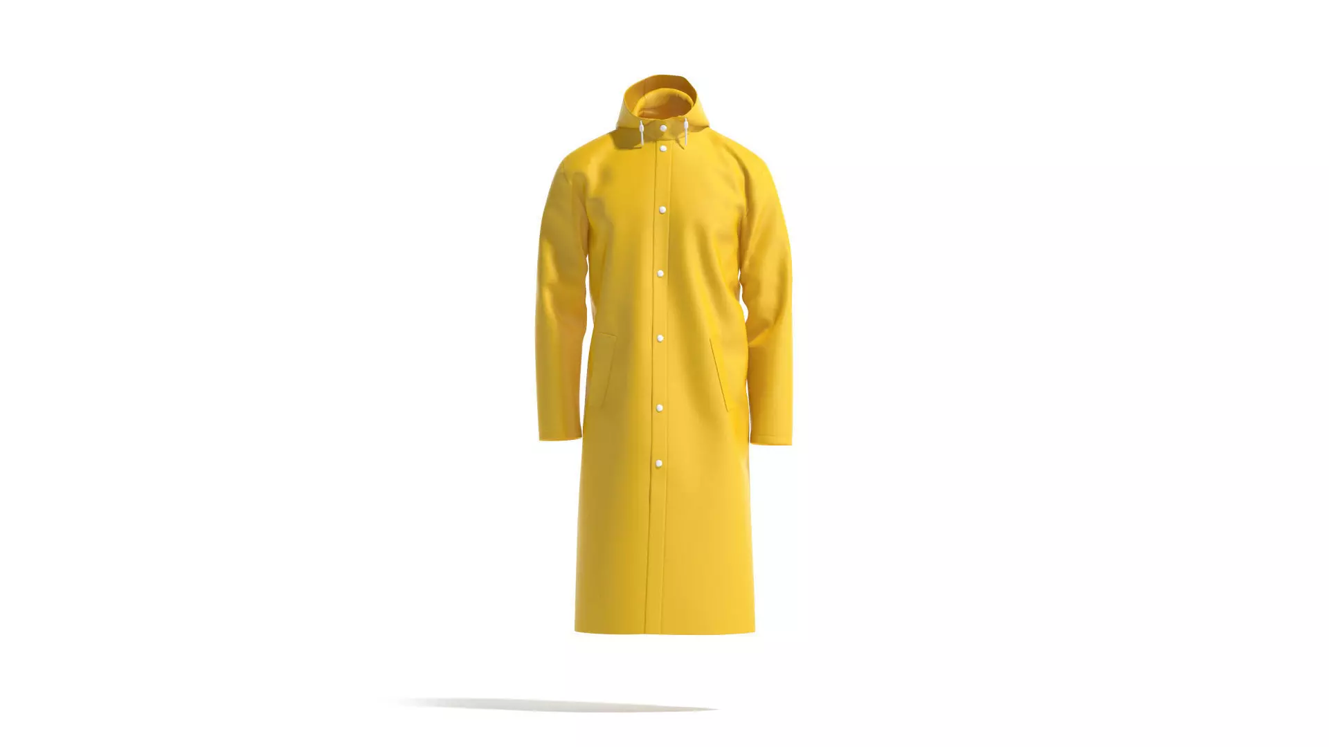 Yellow Rain Coat - waterproof raincoat jacket Low-poly 3D model_0