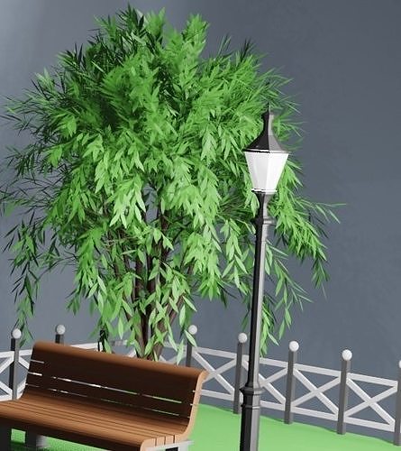 parkland Low-poly 3D model