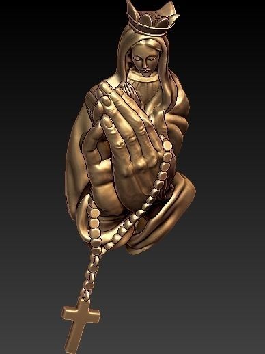 Mother Mary 3D print model_3