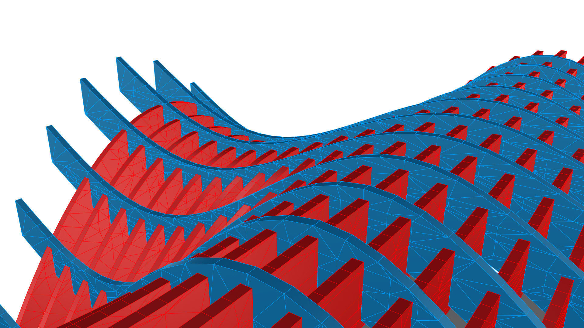 Wavy Pergola Waffle Structure 3D model_38