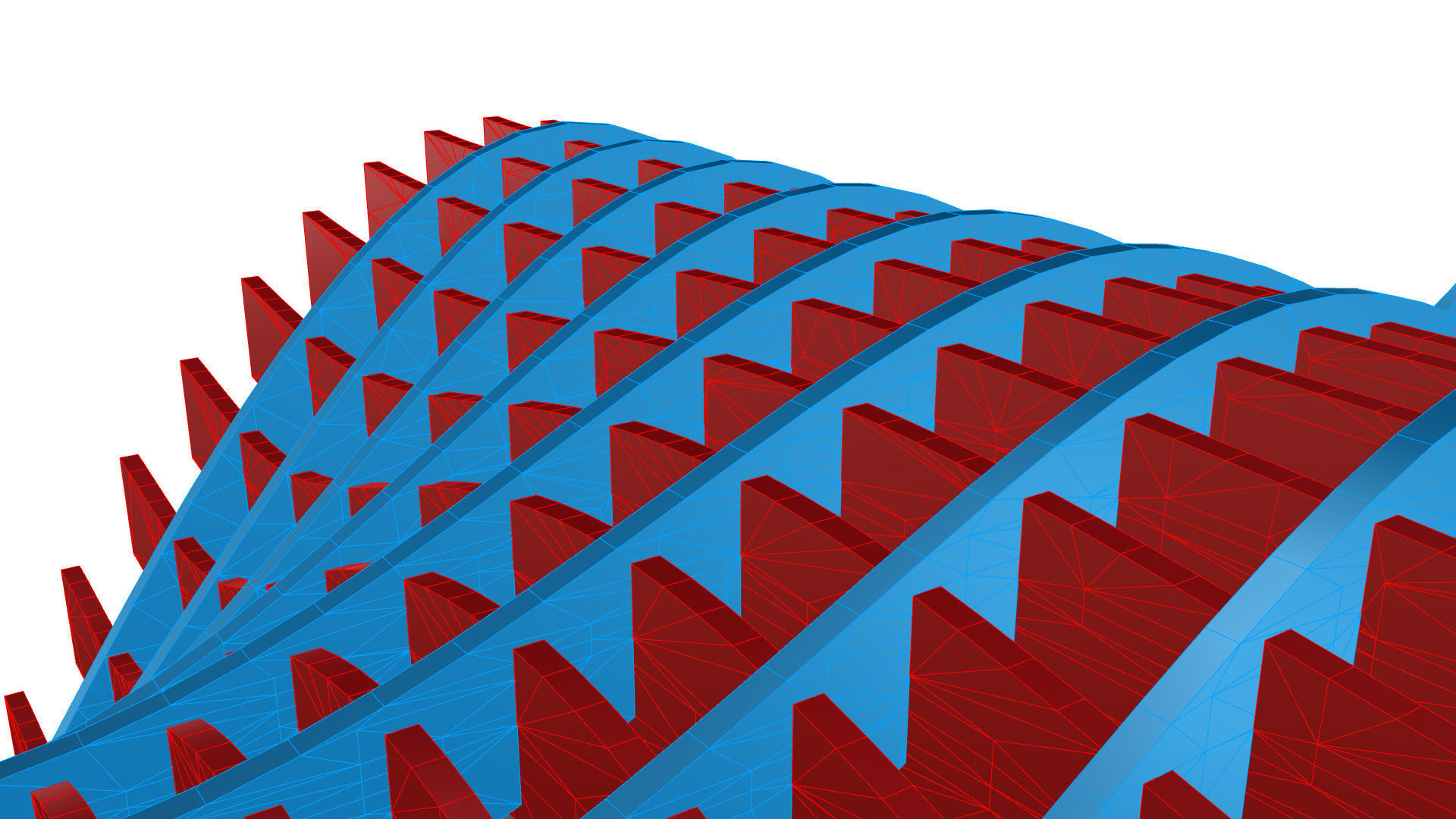 Wavy Pergola Waffle Structure 3D model_39