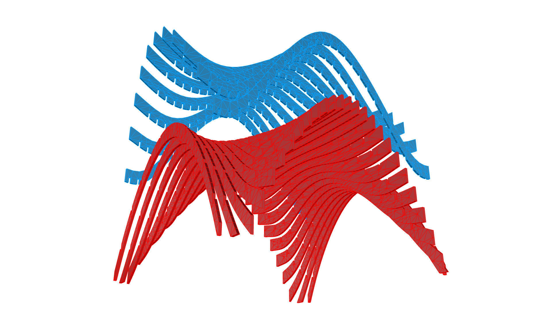 Wavy Pergola Waffle Structure 3D model_47