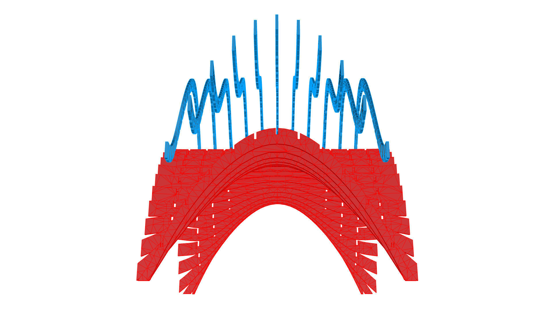 Wavy Pergola Waffle Structure 3D model_48