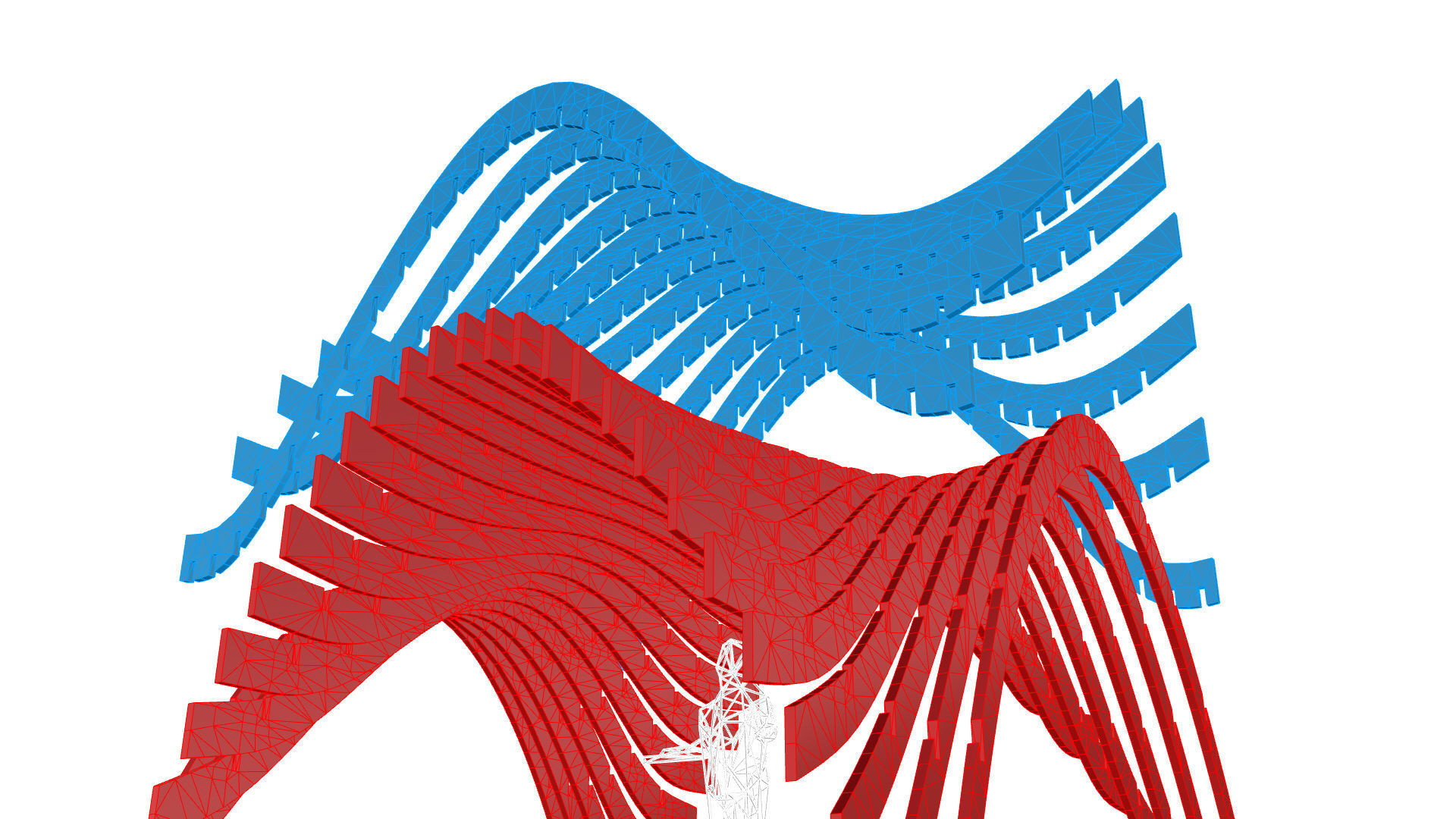 Wavy Pergola Waffle Structure 3D model_46