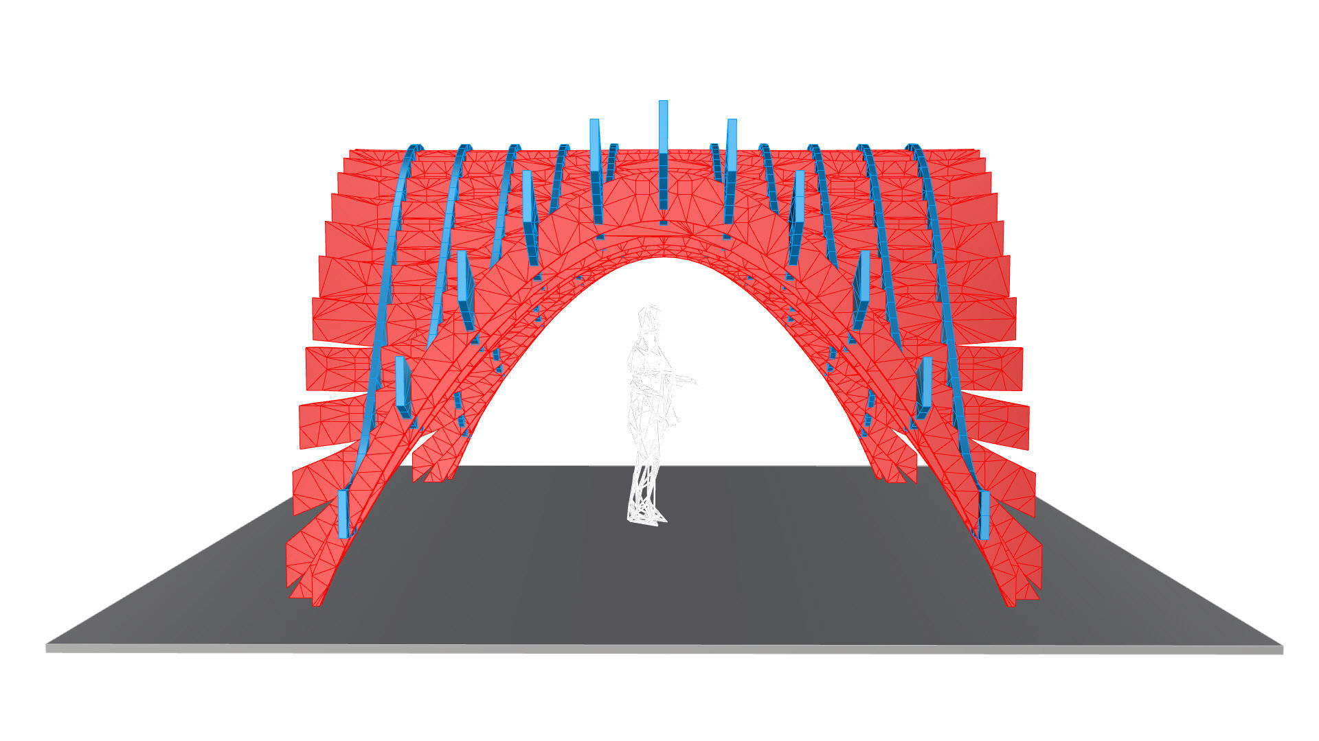 Wavy Pergola Waffle Structure 3D model_34