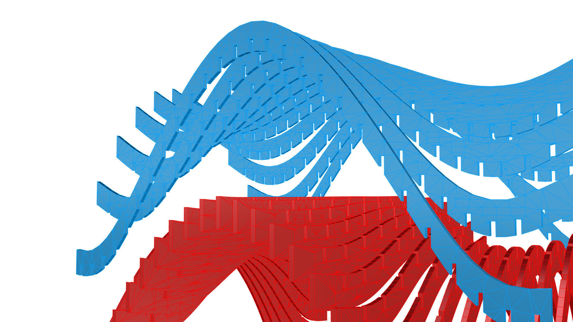 Wavy Pergola Waffle Structure 3D model_42