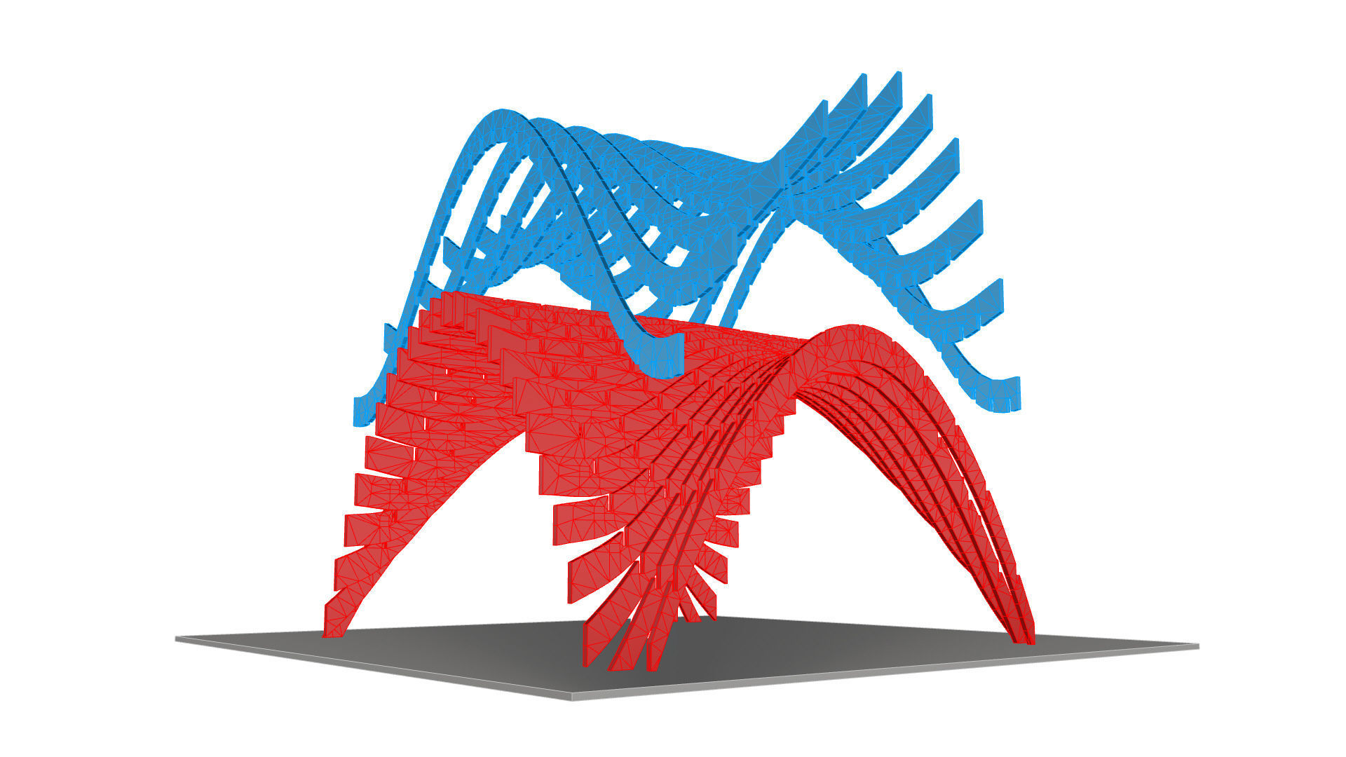 Wavy Pergola Waffle Structure 3D model_41