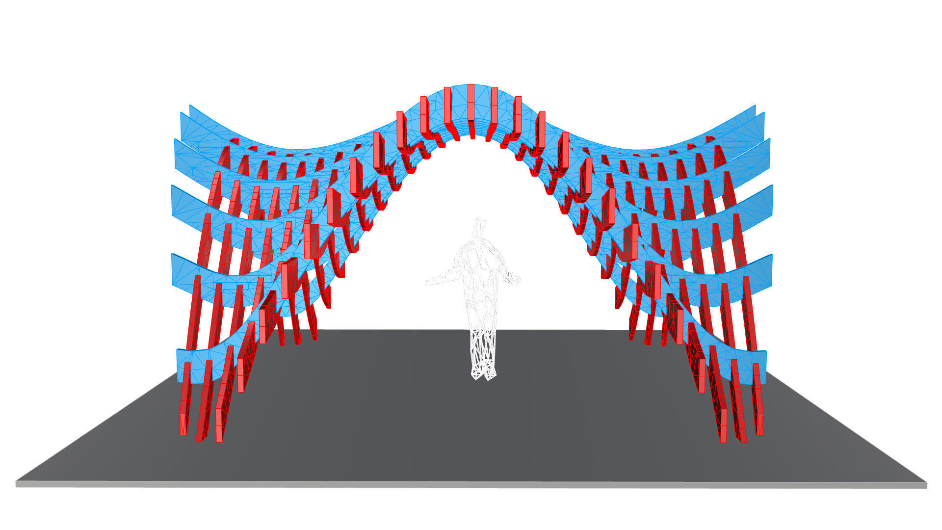 Wavy Pergola Waffle Structure 3D model_35