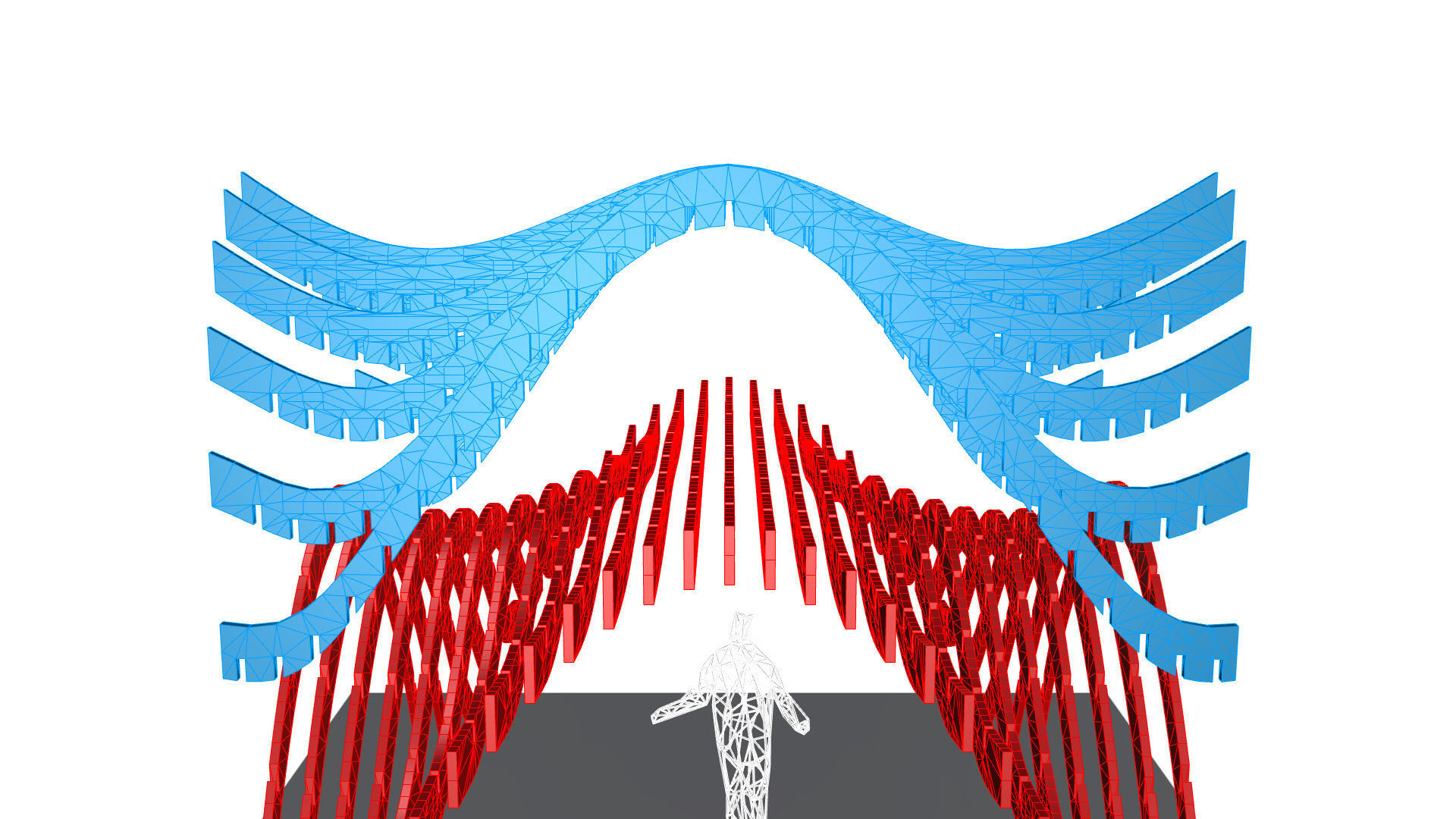 Wavy Pergola Waffle Structure 3D model_44