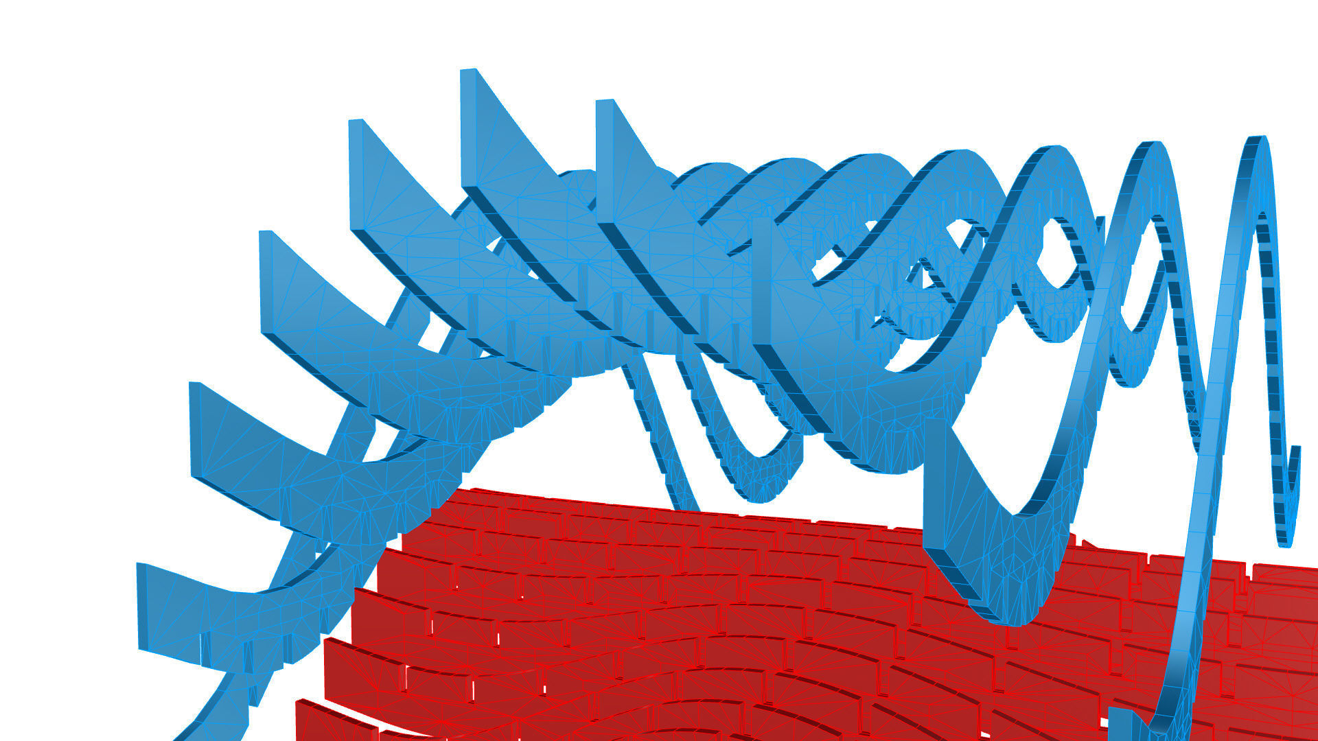 Wavy Pergola Waffle Structure 3D model_43