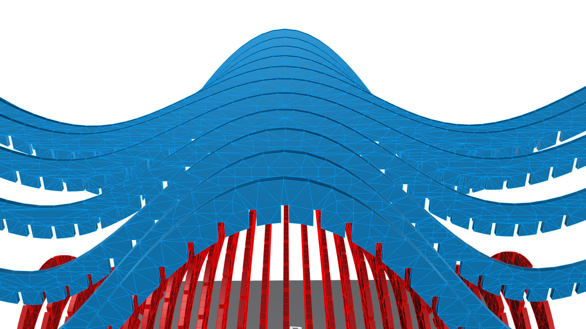 Wavy Pergola Waffle Structure 3D model_45