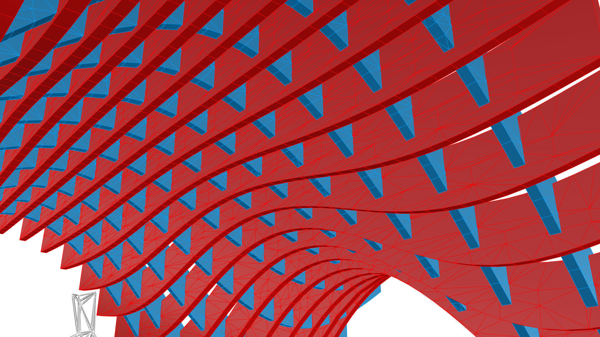 Wavy Pergola Waffle Structure 3D model_37