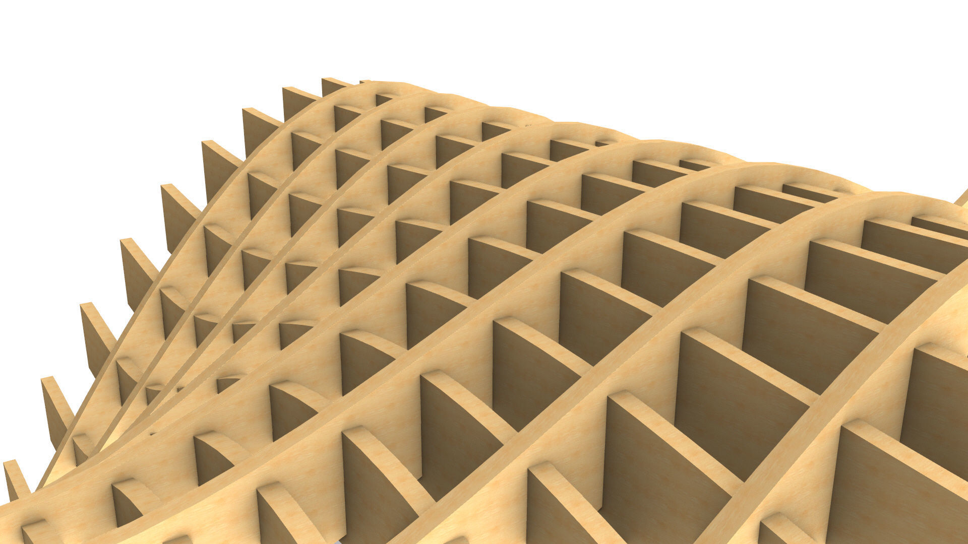 Wavy Pergola Waffle Structure 3D model_17