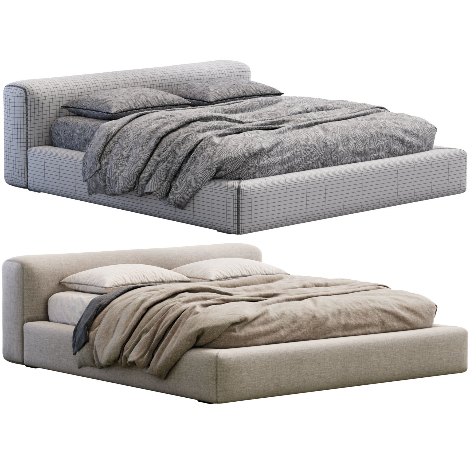 Bed Kubic 3D model_4