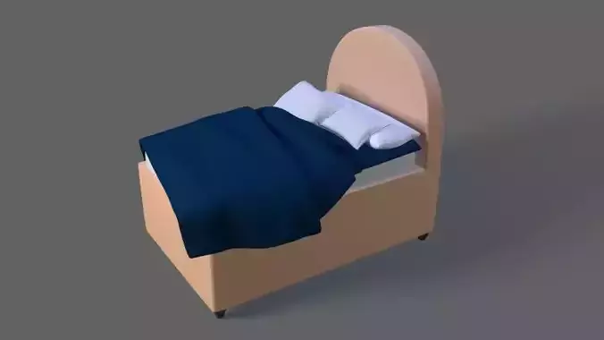 bed with  blanket  pillow and more 3D print model
