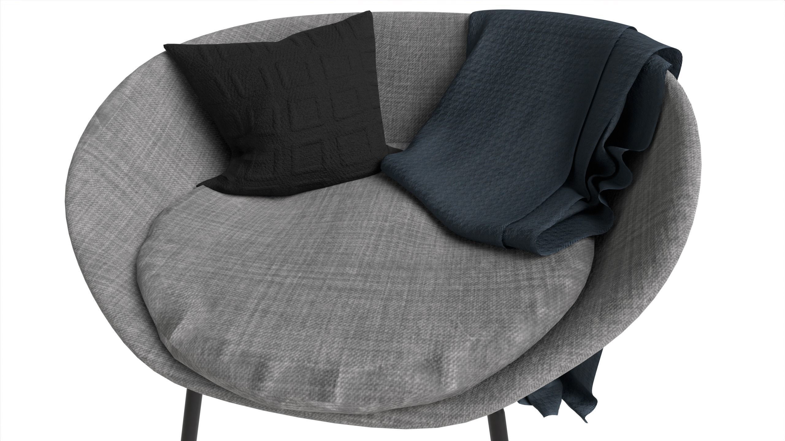 Lounge Chair Low-poly 3D model_7