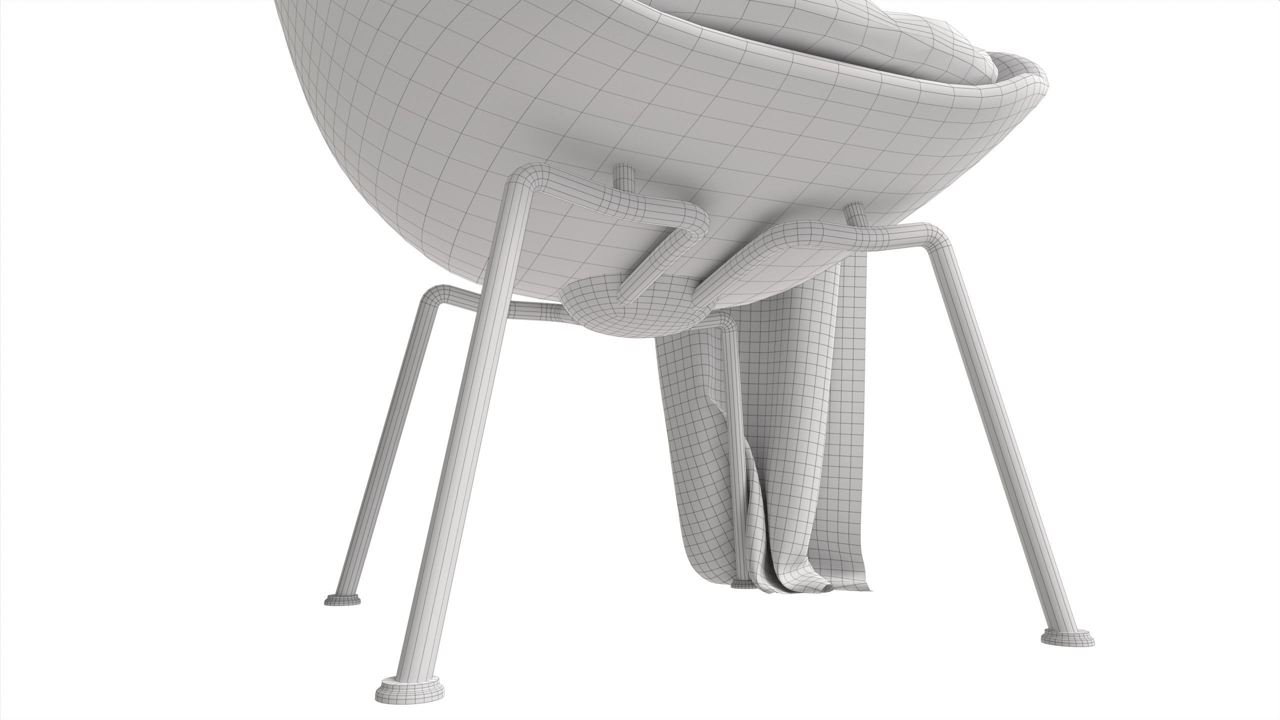 Lounge Chair Low-poly 3D model_6