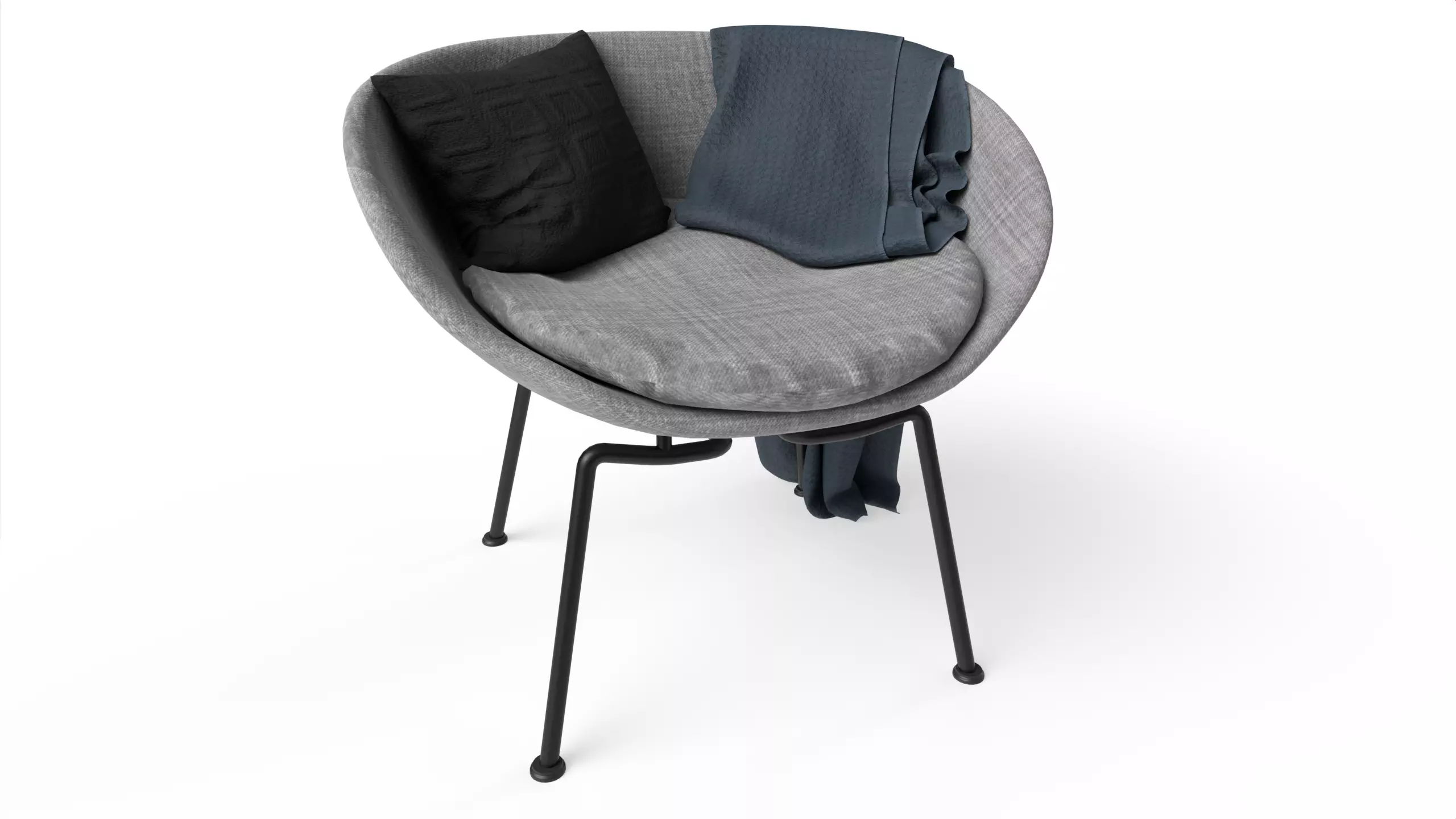 Lounge Chair Low-poly 3D model_0