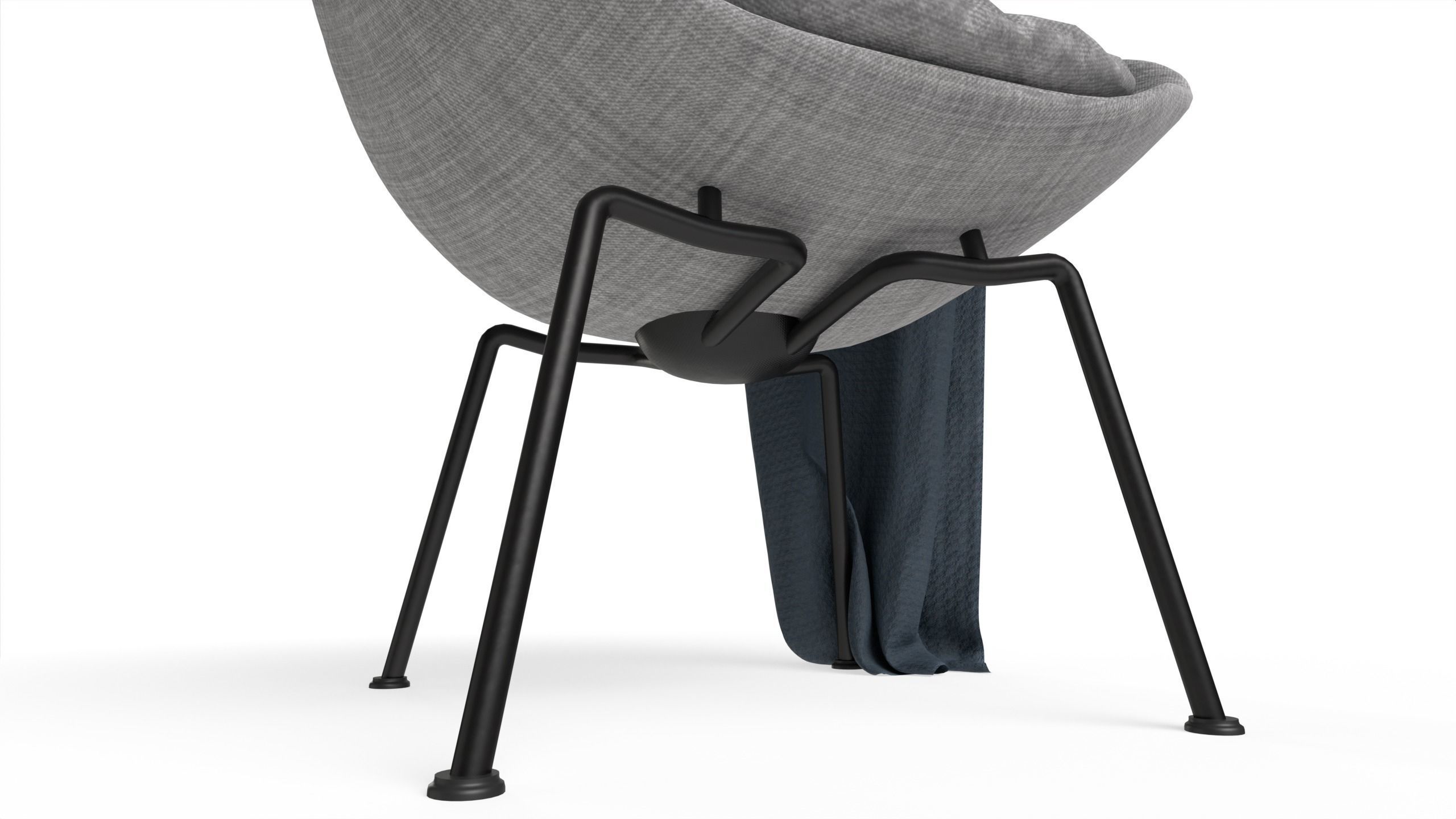 Lounge Chair Low-poly 3D model_5