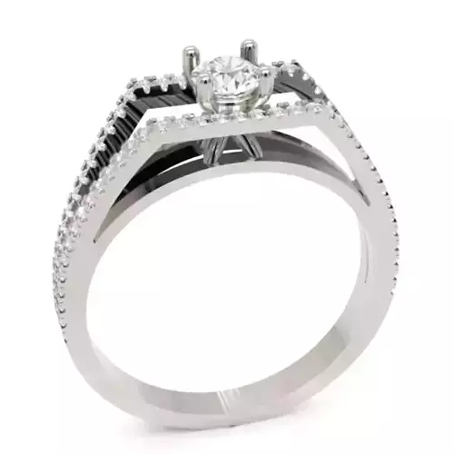 Classic Round Diamond Ring with Split Shank 0 53 Ct Total