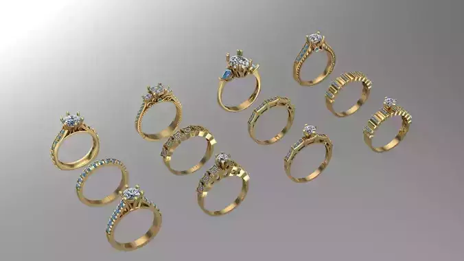 12 solitaire wedding  and engagement women ring