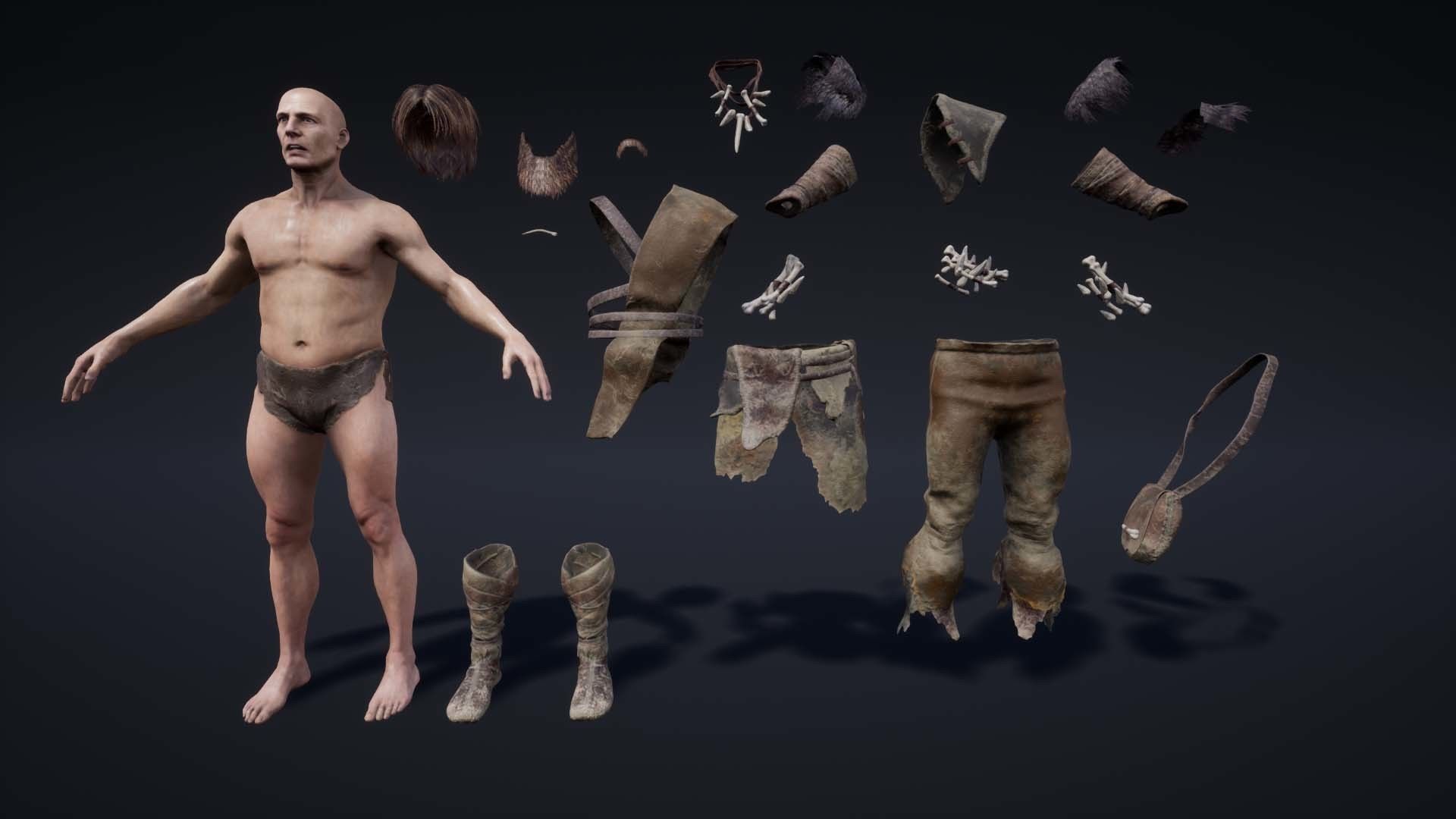 Primitive Characters Pack Low-poly 3D model_16