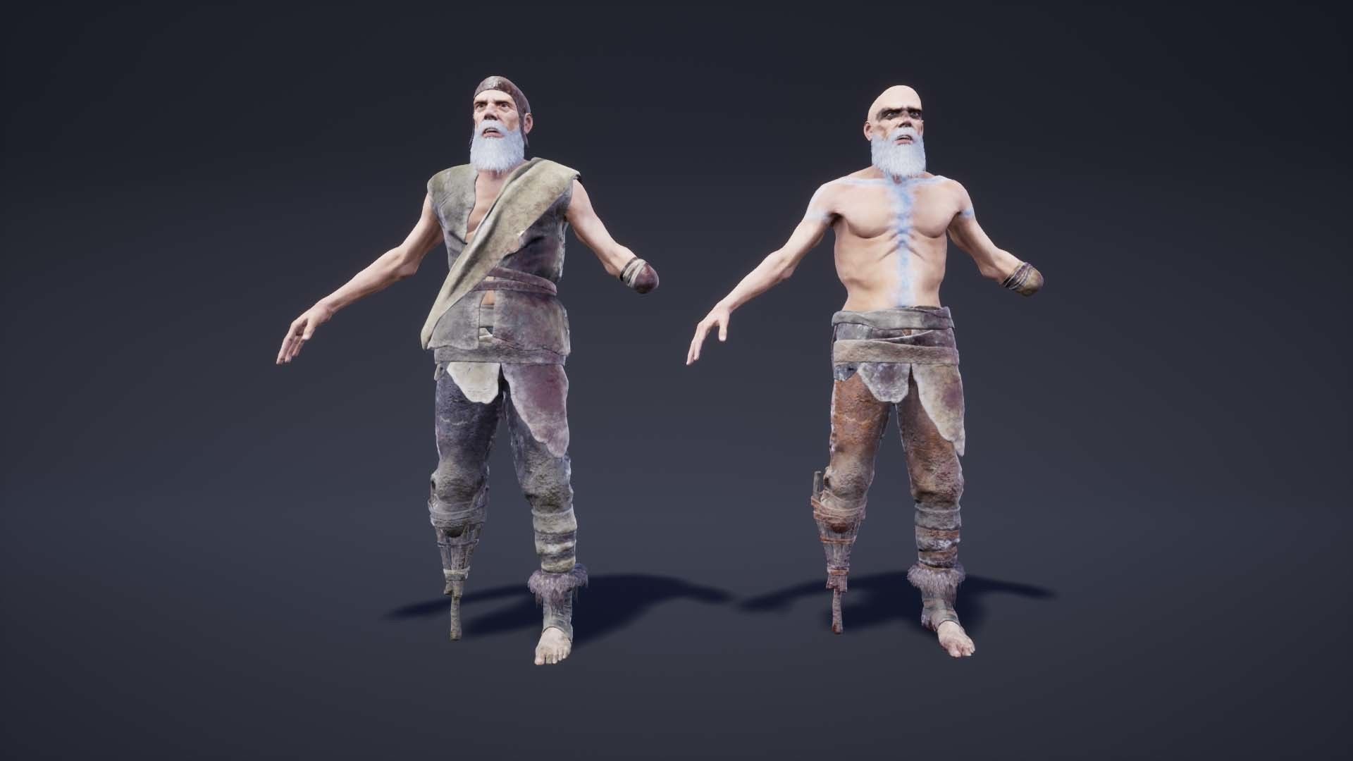 Primitive Characters Pack Low-poly 3D model_17