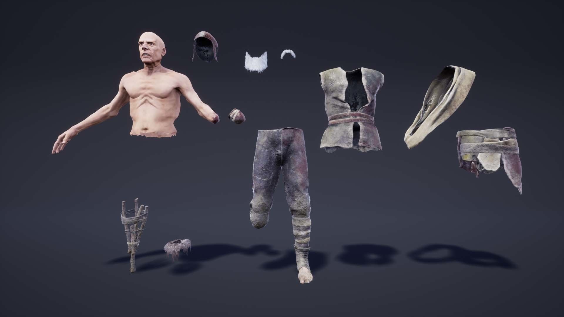 Primitive Characters Pack Low-poly 3D model_24