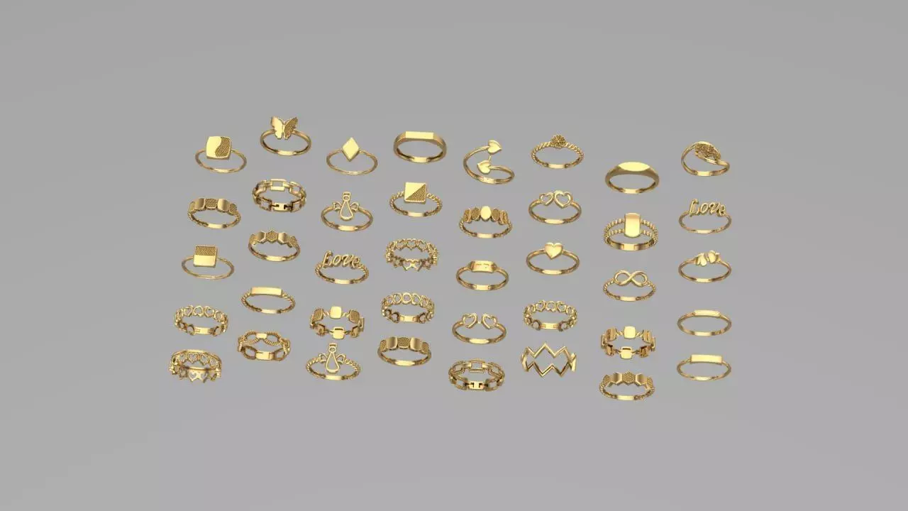 40 minimal ring pack 3D print model_0