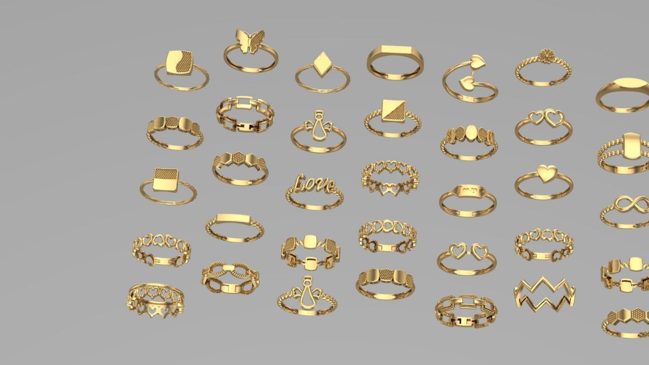 40 minimal ring pack 3D print model_2