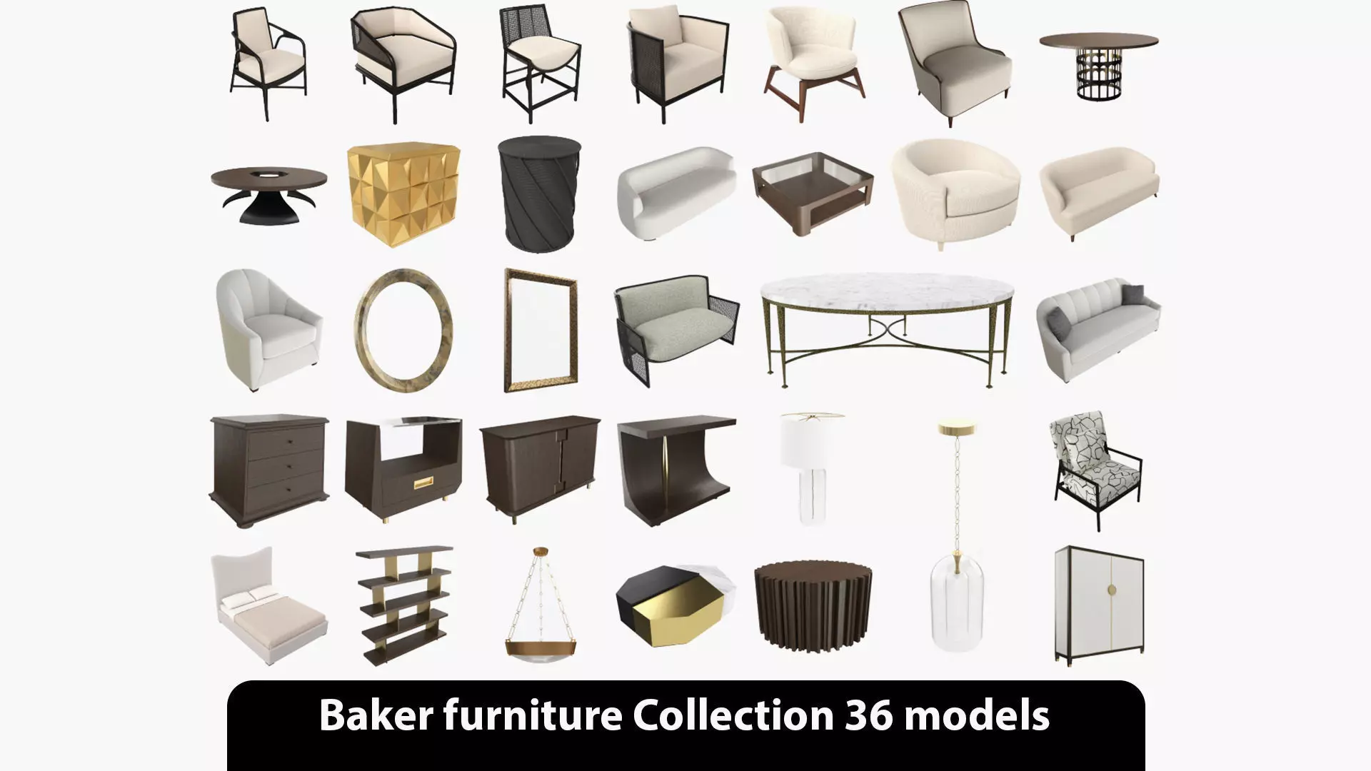 Baker 3D Model Furniture Collection PBR _0