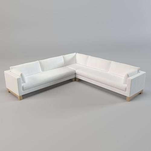 Corner sofa - Ikea sofa - Sectional sofa Low-poly 3D model 2