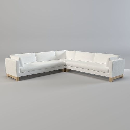 Corner sofa - Ikea sofa - Sectional sofa Low-poly 3D model 5