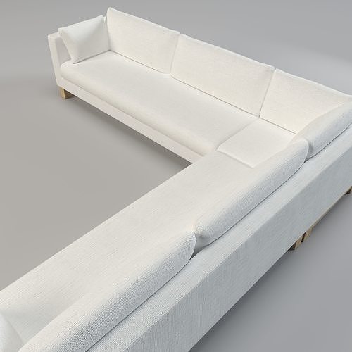 Corner sofa - Ikea sofa - Sectional sofa Low-poly 3D model 4