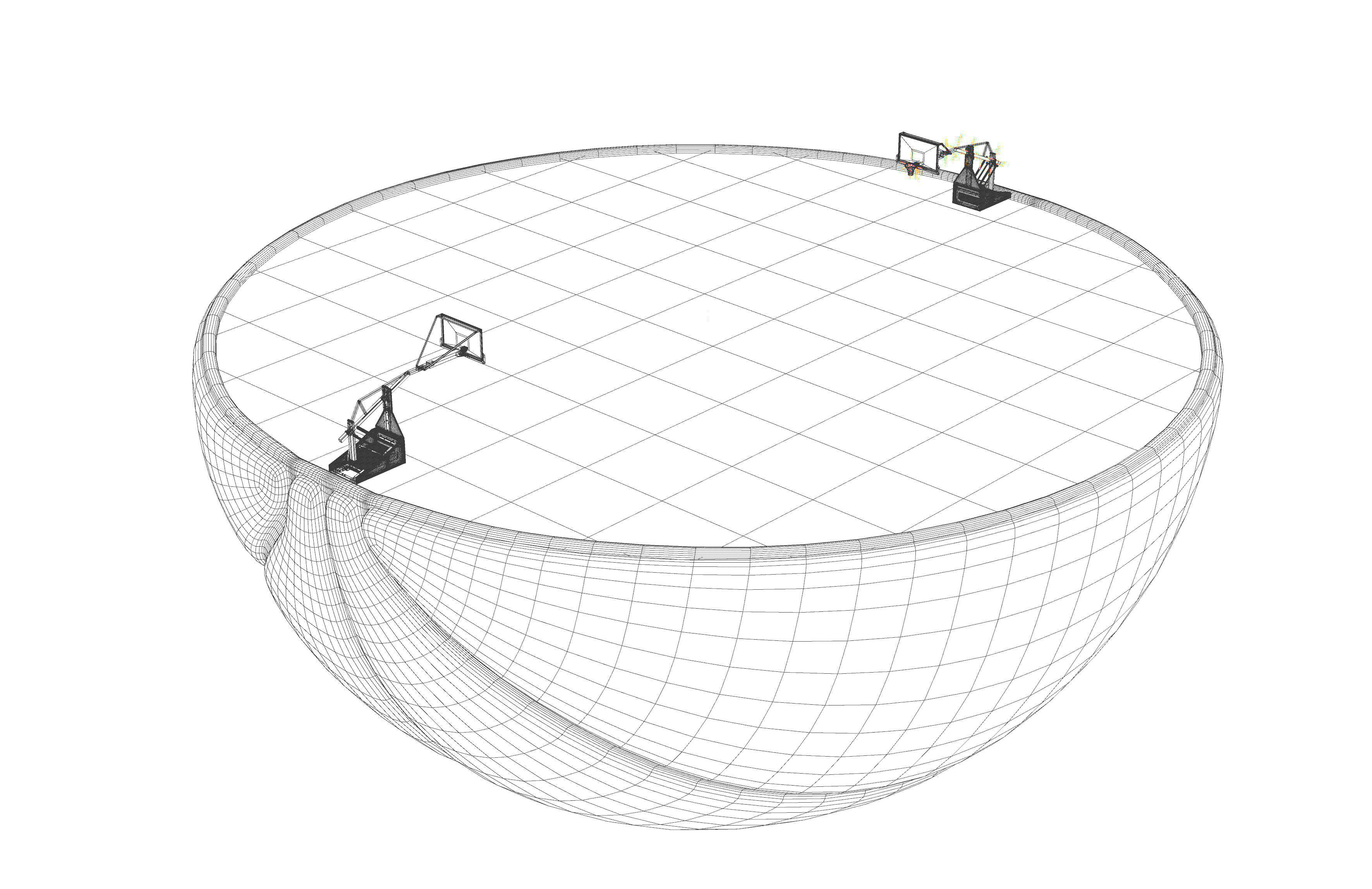 Half Basketball Rendering Basketball Half Ball And Basketball Court 3D model | CGTrader