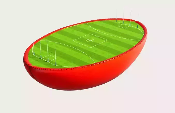 Australia Rules Half Ball And Footie Field