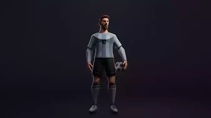 Lionel Messi Low-poly 3D model