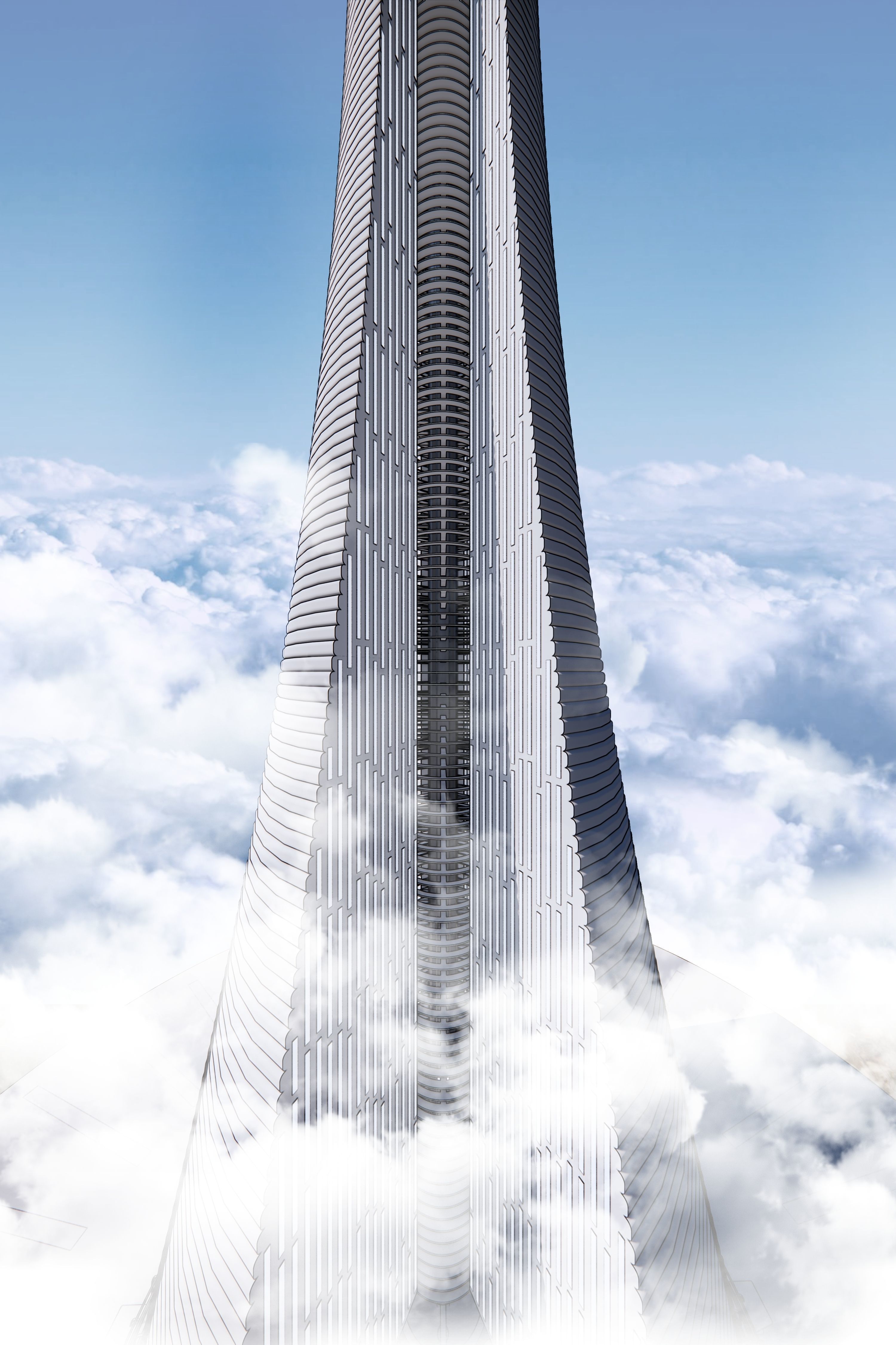 Futuristic Sci-Fi Tower  3D model_5