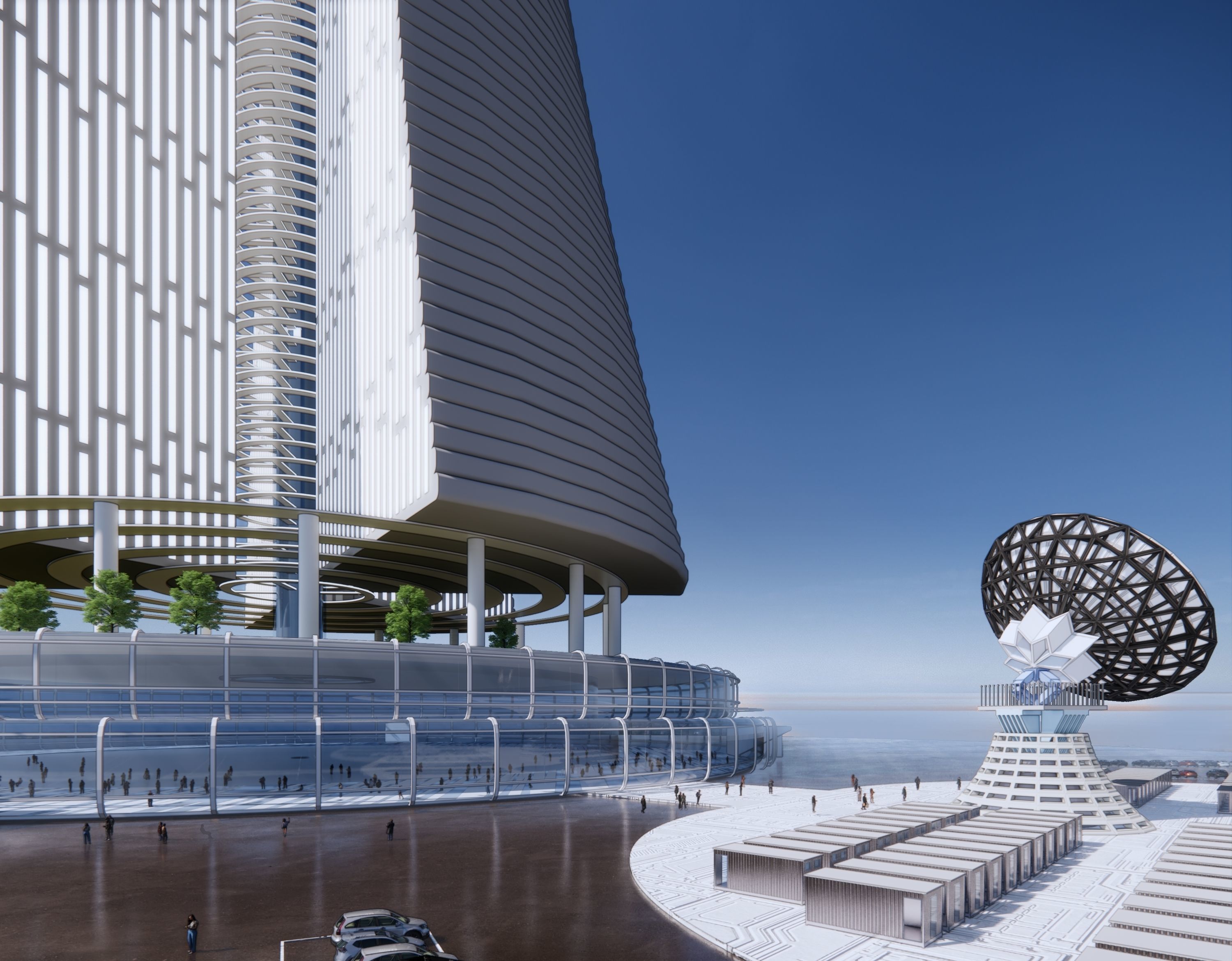 Futuristic Sci-Fi Tower  3D model_6