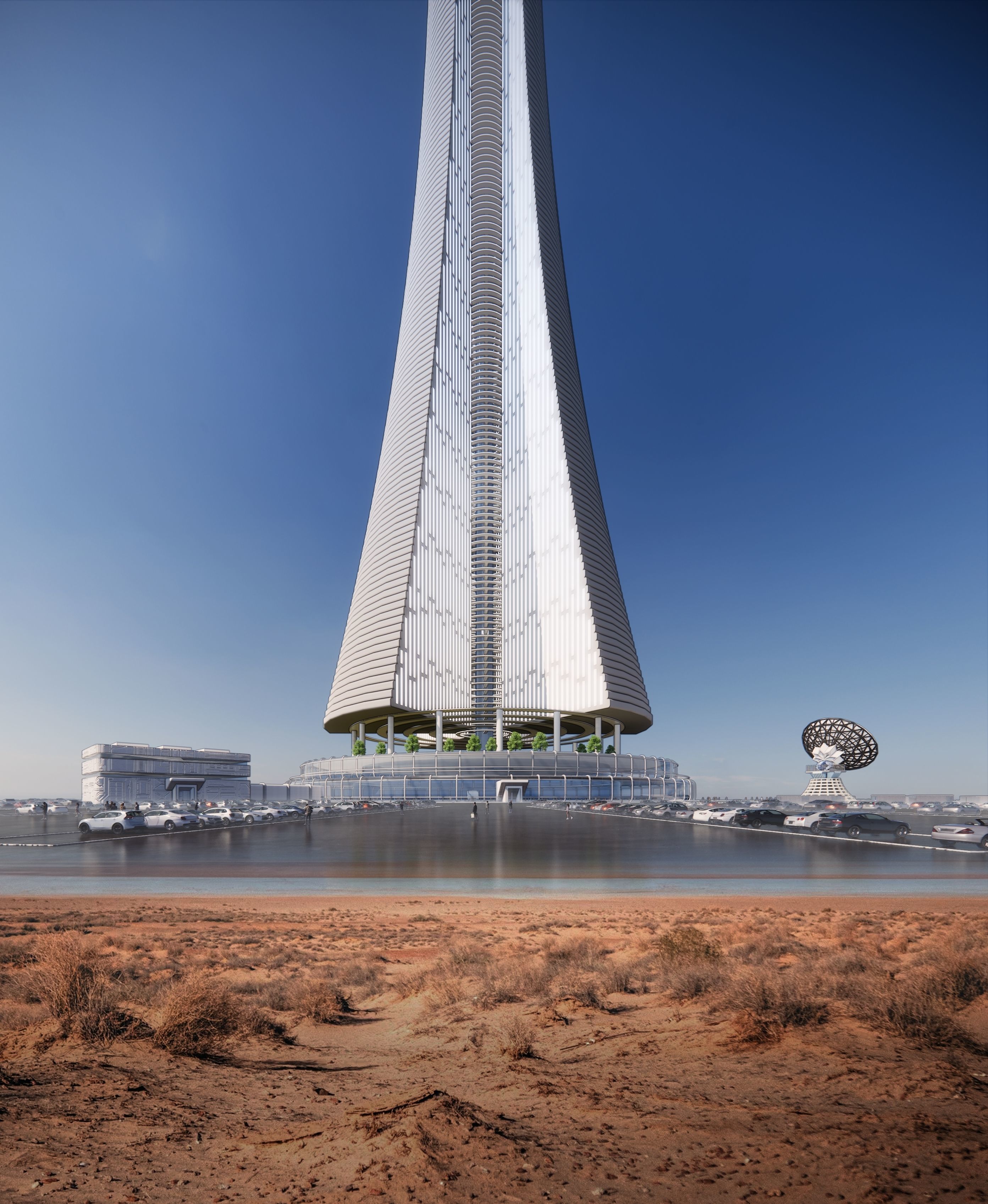 Futuristic Sci-Fi Tower  3D model_3