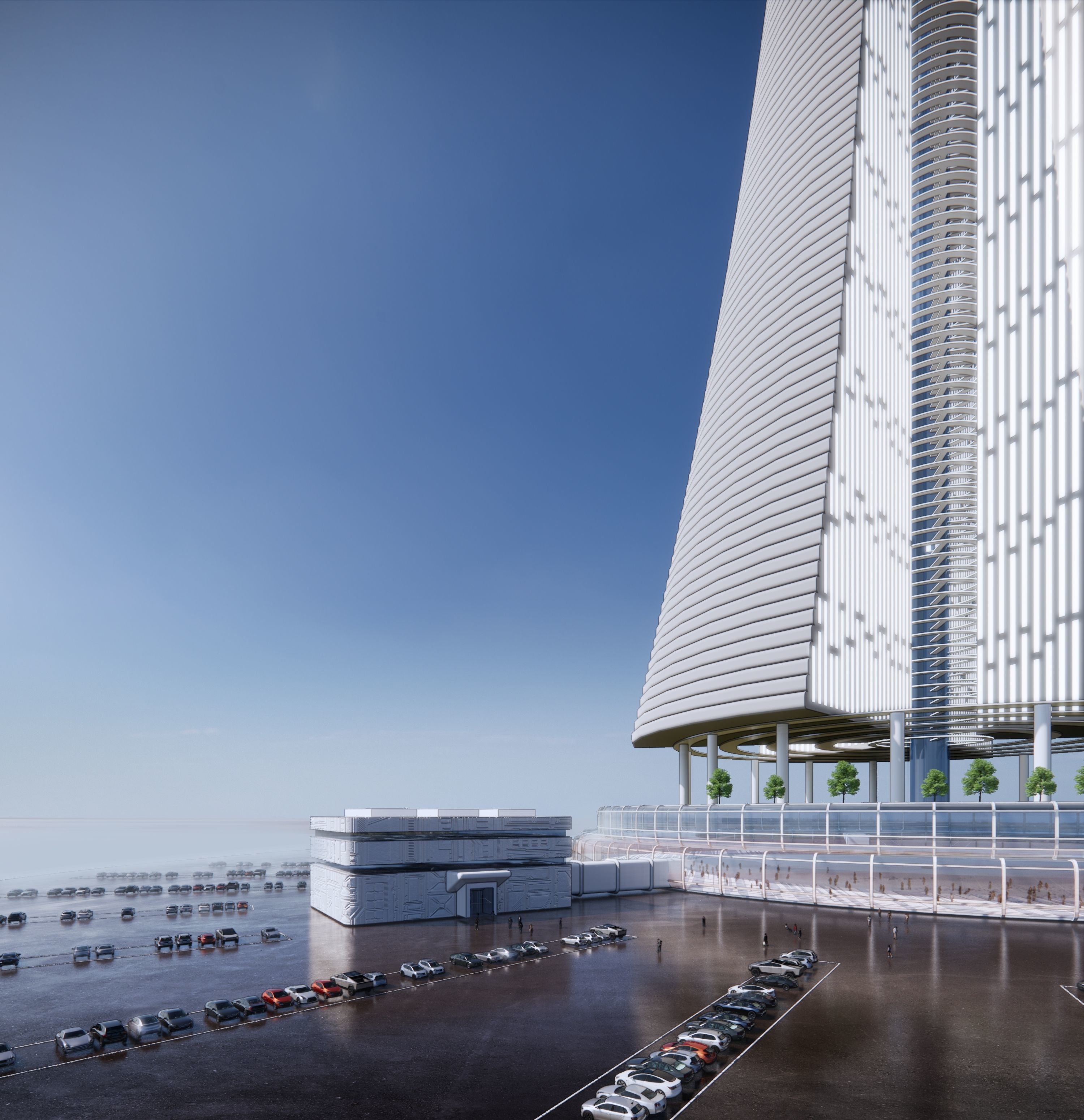 Futuristic Sci-Fi Tower  3D model_4