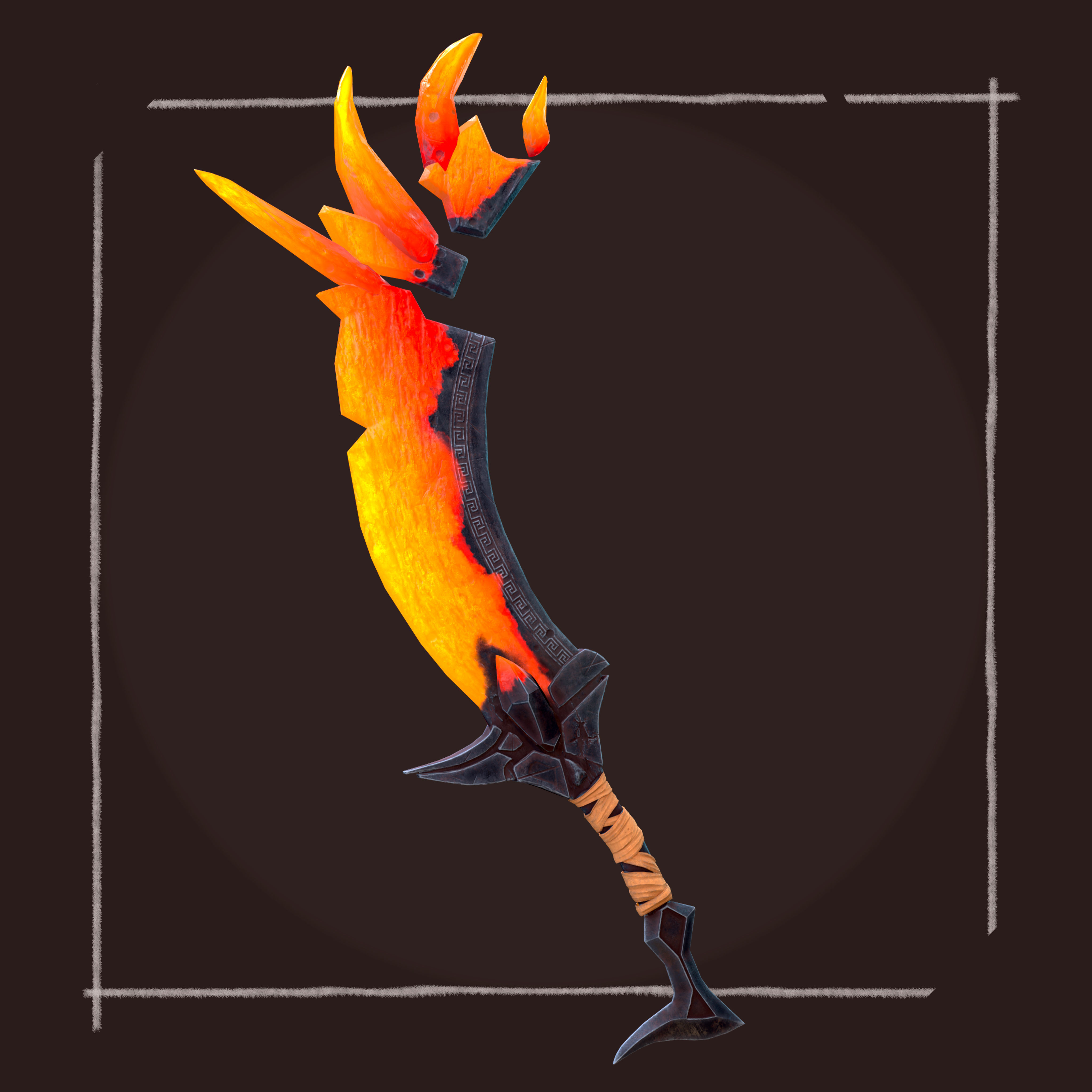 Magma Sword - Game Ready - Low-poly 3D model_2