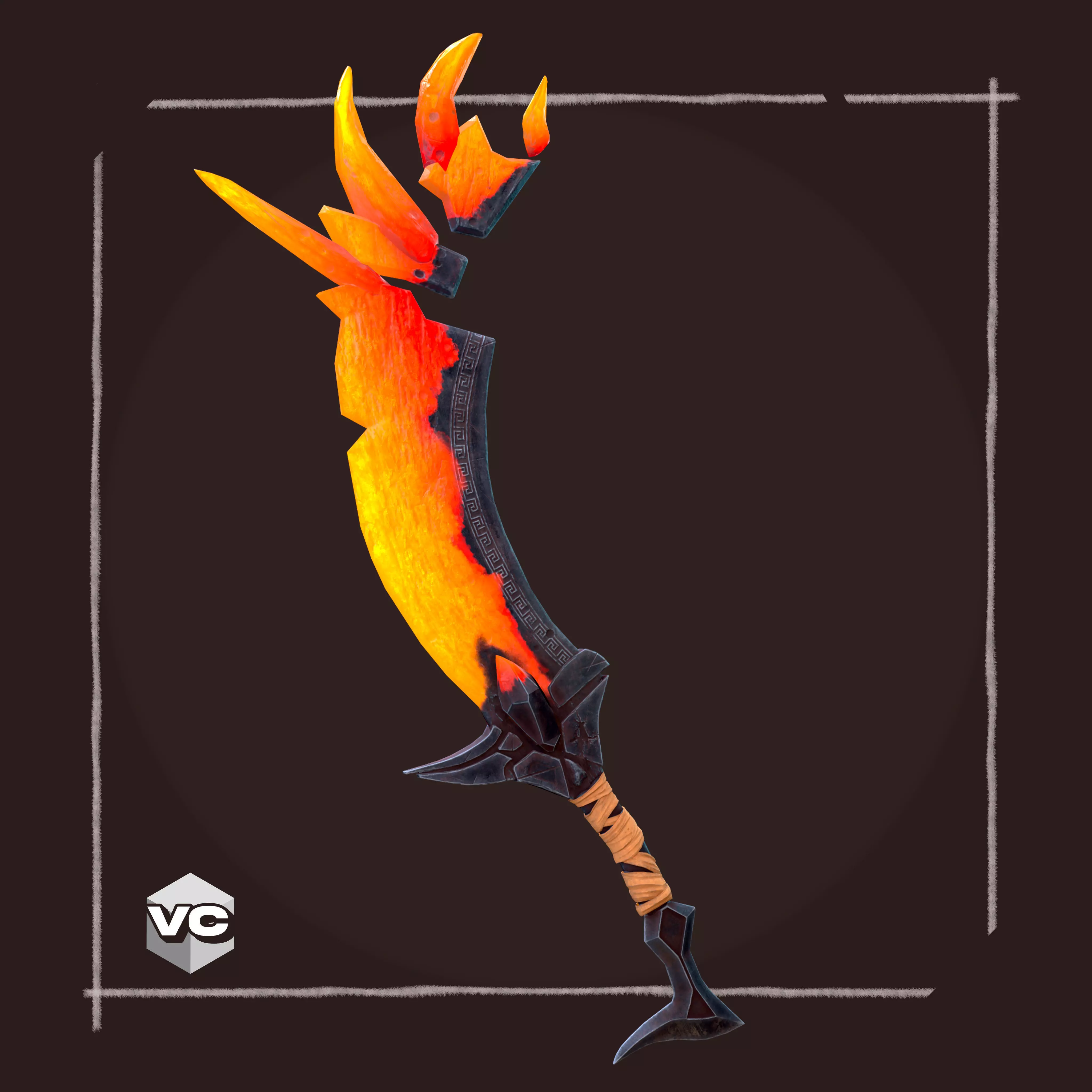Magma Sword - Game Ready - Low-poly 3D model_0