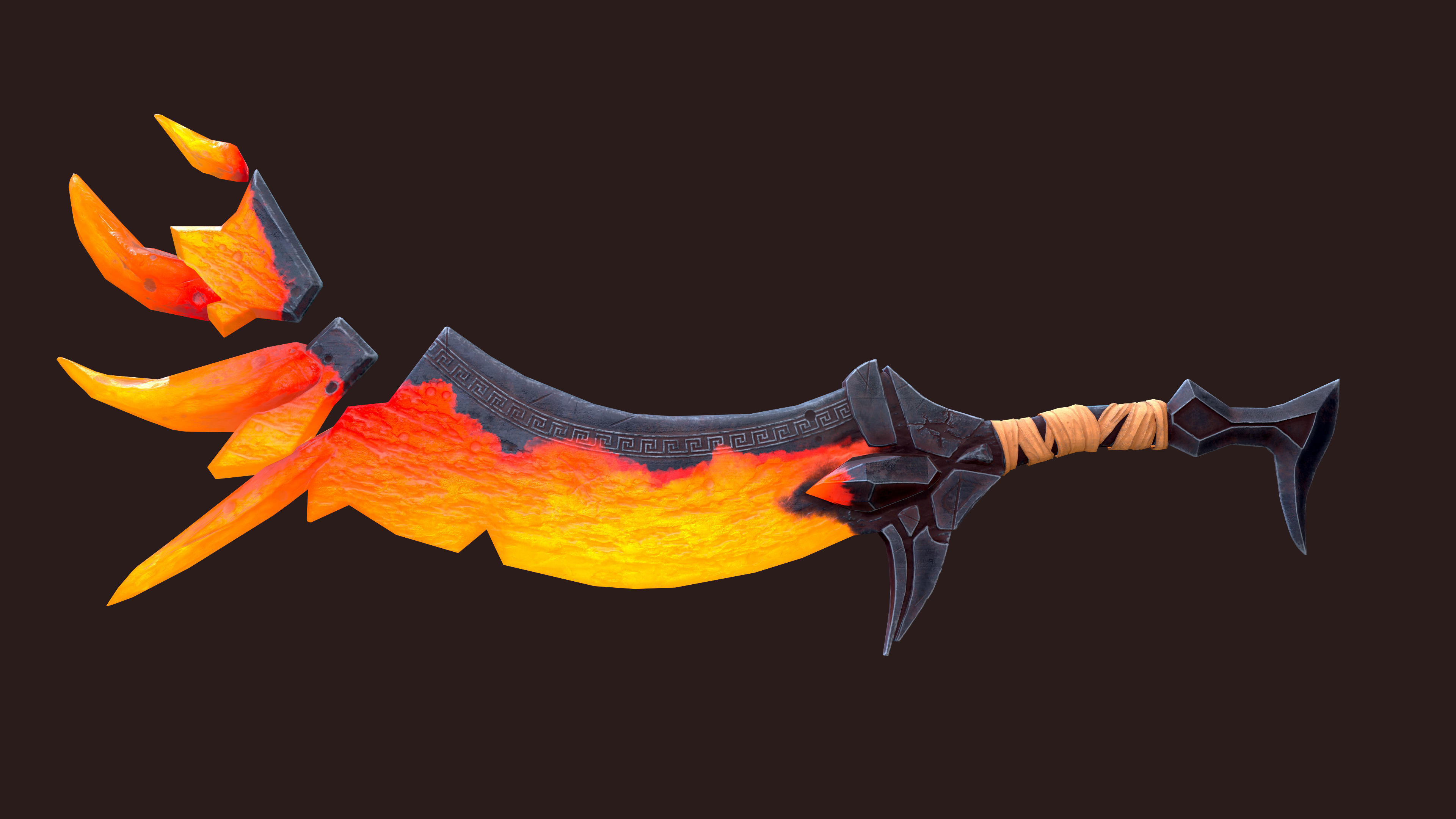 Magma Sword - Game Ready - Low-poly 3D model_4