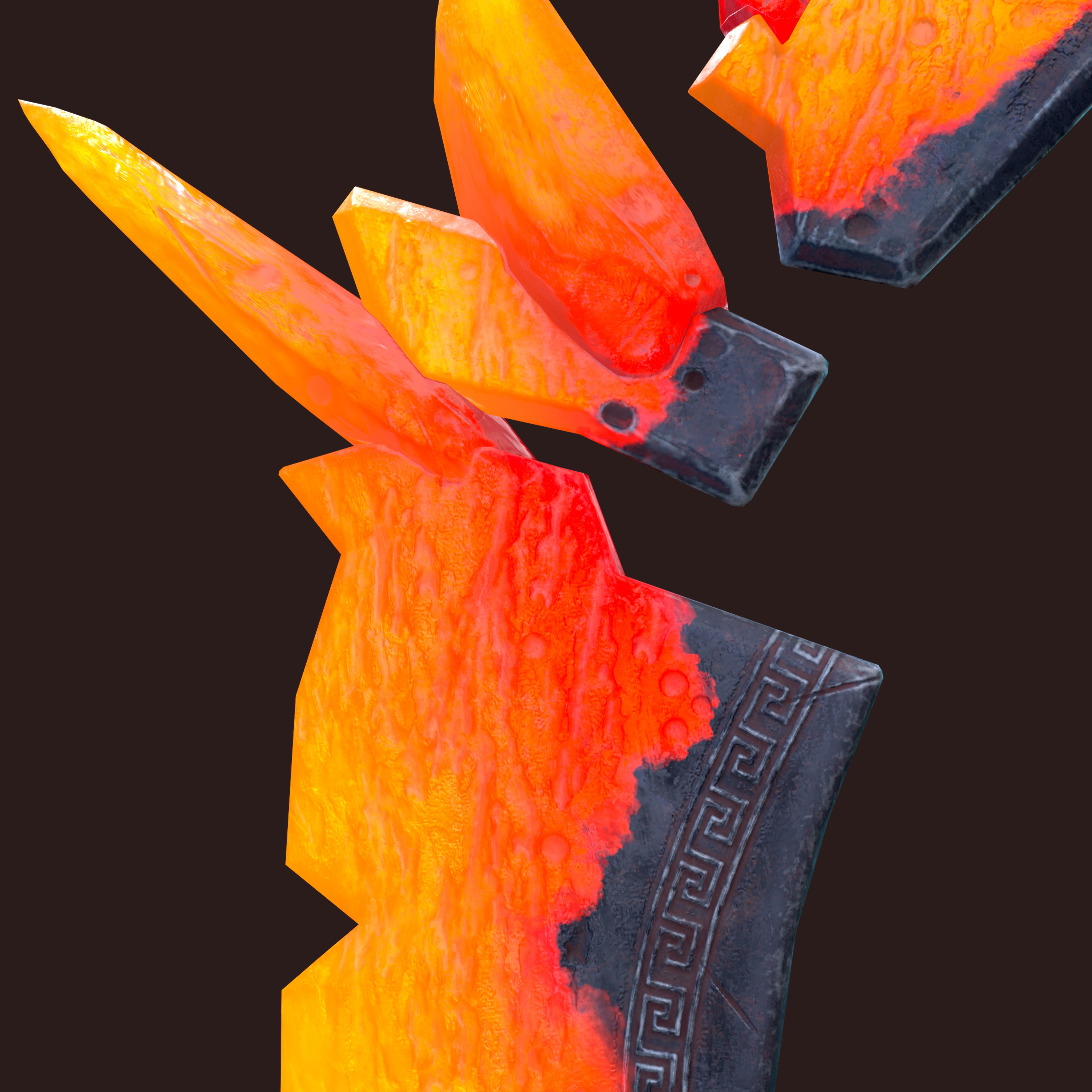 Magma Sword - Game Ready - Low-poly 3D model_3