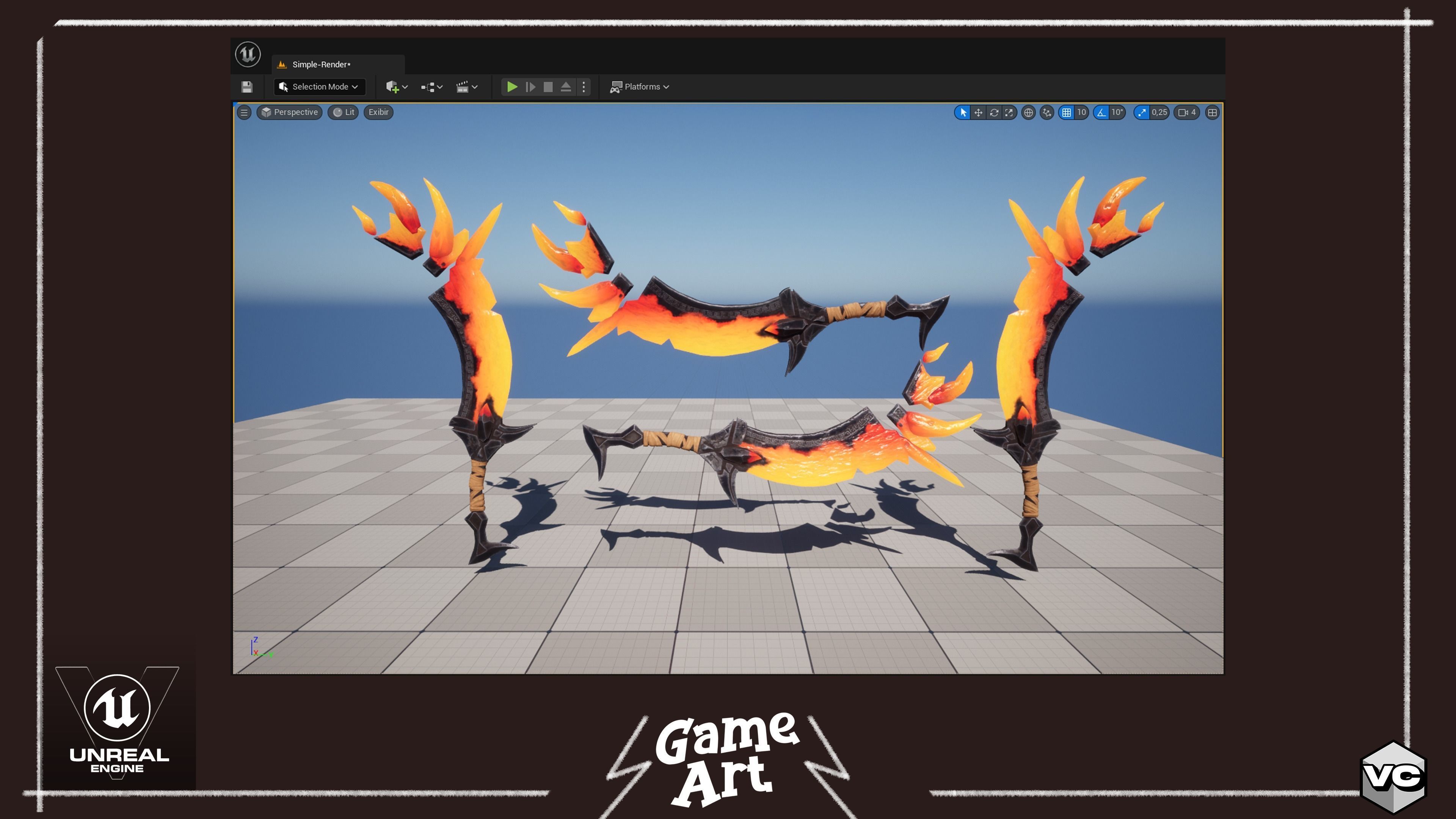 Magma Sword - Game Ready - Low-poly 3D model_10
