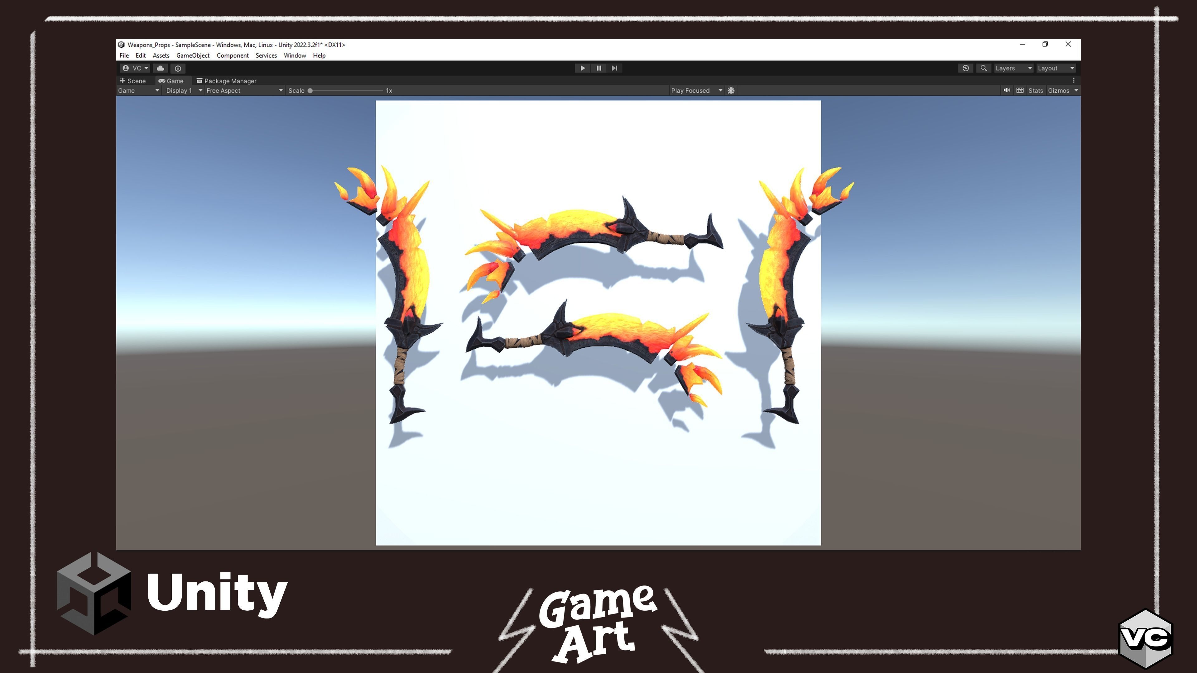 Magma Sword - Game Ready - Low-poly 3D model_9