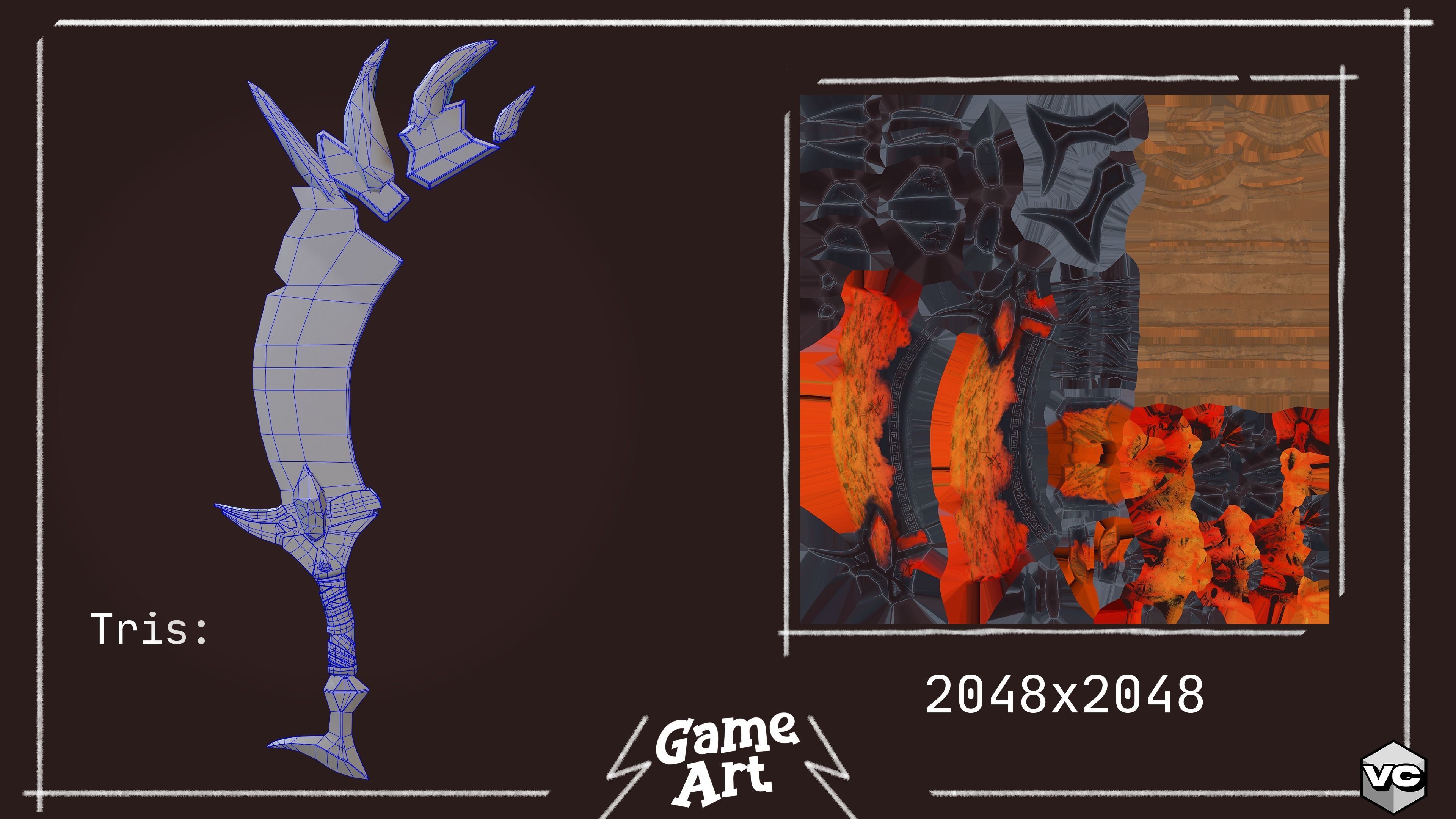 Magma Sword - Game Ready - Low-poly 3D model_7