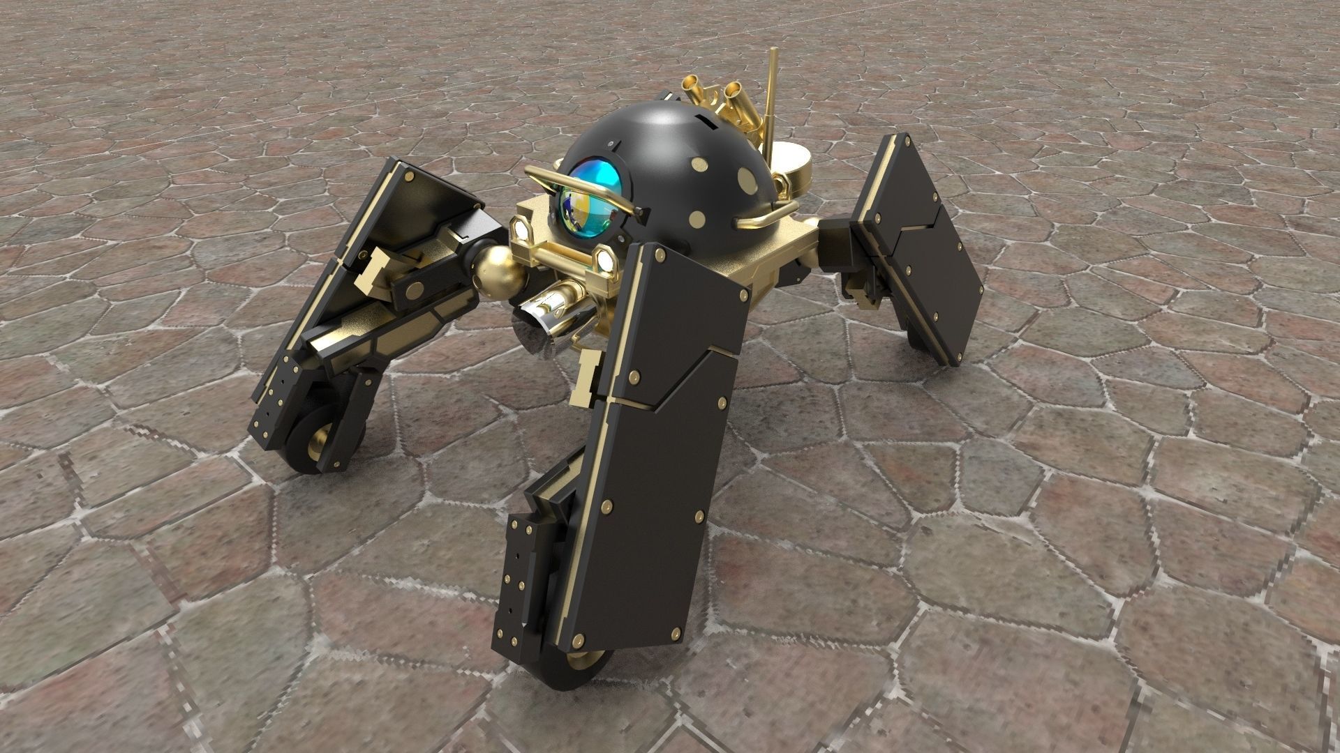 Futuristic SciFiRobot 3D model_1